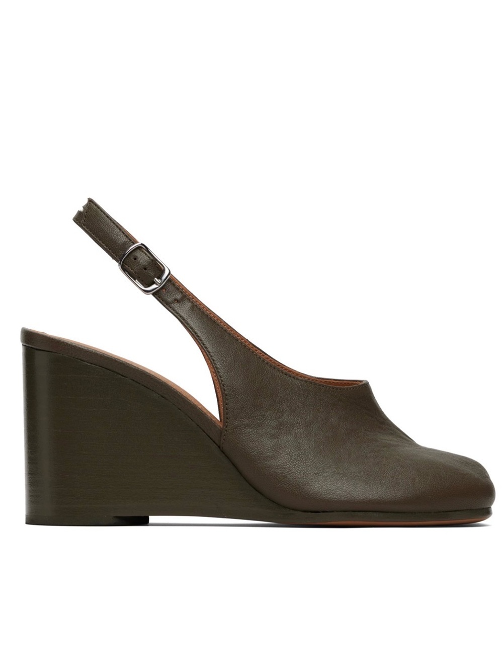Maison Margiela Taupe Tabi Wedge Slingback Heels